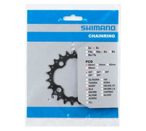 Priekšējā ķēdes riteņa Shimano SLX FC-M660 64mm 9-speed 22T-L