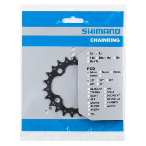 Priekšējā ķēdes riteņa Shimano SLX FC-M660 64mm 9-speed 22T-L