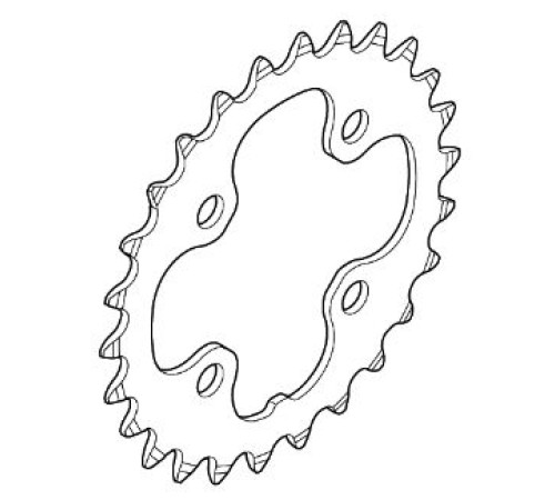 Priekšējā ķēdes riteņa Shimano SLX FC-M660 64mm 9-speed 26T-L