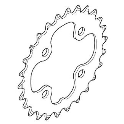 Priekšējā ķēdes riteņa Shimano SLX FC-M660 64mm 9-speed 26T-L