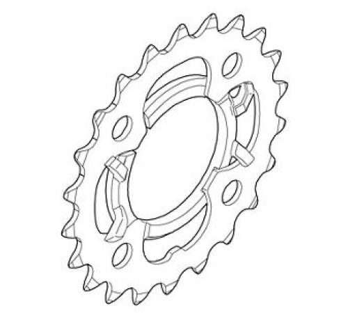 Priekšējā ķēdes riteņa Shimano ACERA FC-M361 104mm with chain protector 7/8-speed 28T black