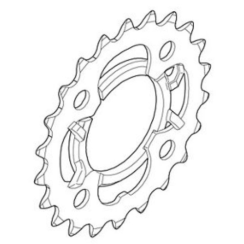 Priekšējā ķēdes riteņa Shimano ACERA FC-M361 104mm with chain protector 7/8-speed 28T black