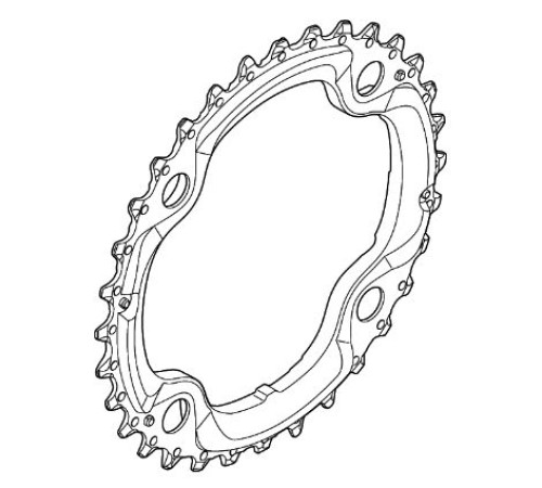 Priekšējā ķēdes riteņa Shimano DEORE FC-T521 104mm 10-speed 36T-AL