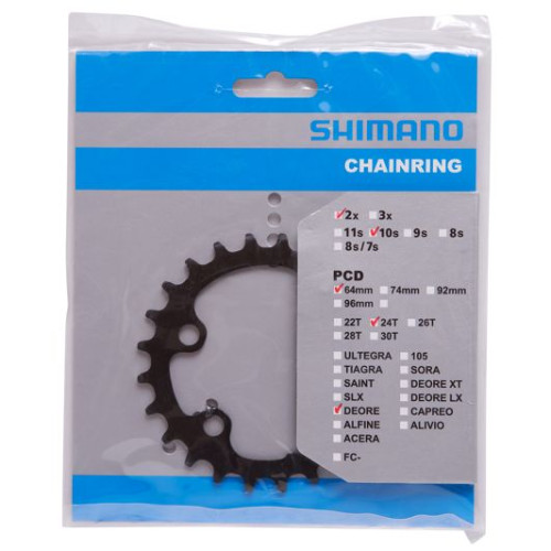 Priekšējā ķēdes riteņa Shimano DEORE FC-M6000 64mm 10-speed 24T-BE