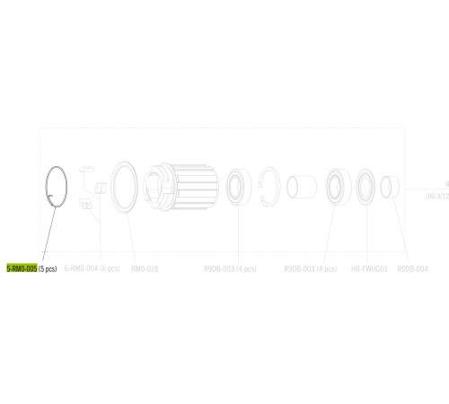 Rear hub part Fulcrum spring for pawl MTB (5 pcs.)