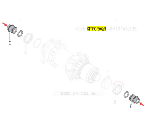 Adapter Fulcrum for thru axle from 12mm to 9mm QR