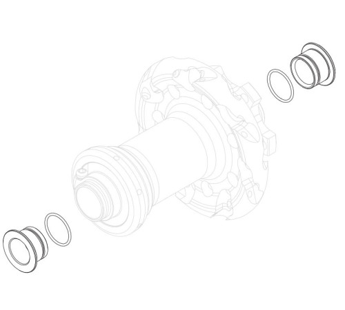 Adapter Fulcrum for road disc front hubs from 9x100mm/15x100mm to 12x100mm