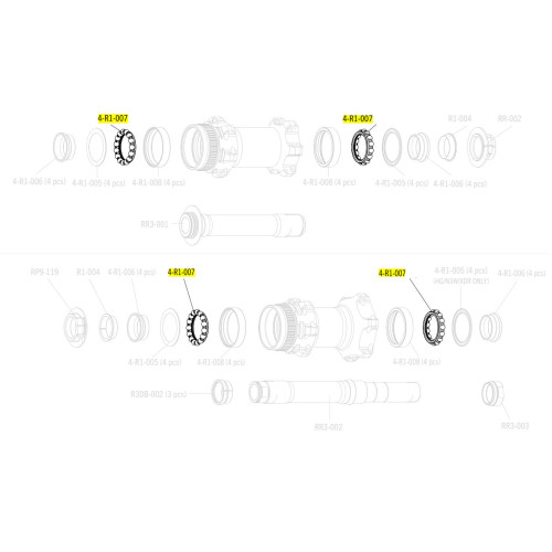 Ball bearing Fulcrum R1-007 (4 pcs.)