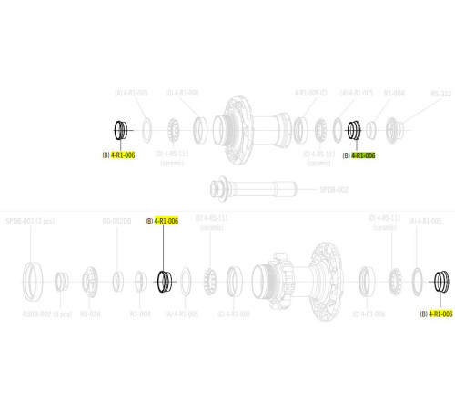 Hub cone Fulcrum R1-006 front (4 pcs.)