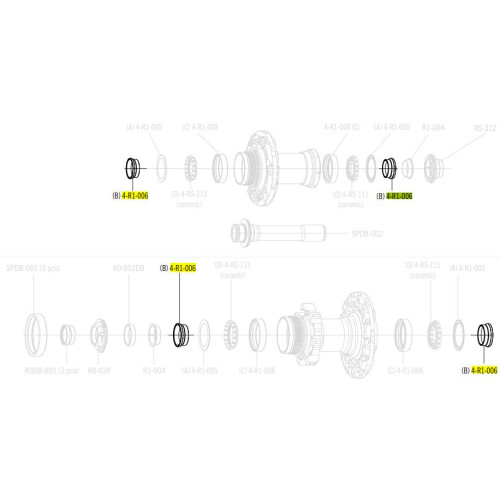 Hub cone Fulcrum R1-006 front (4 pcs.)