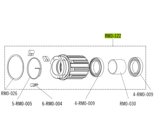 Freewheel body Fulcrum for Shimano HG and SRAM 9/10/11-speed cassettes