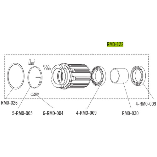 Freewheel body Fulcrum for Shimano HG and SRAM 9/10/11-speed cassettes