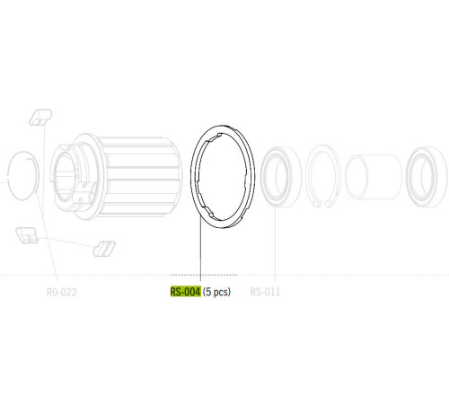 Cassette spacer Fulcrum for Shimano HG11 freewheel body (5 pcs.)