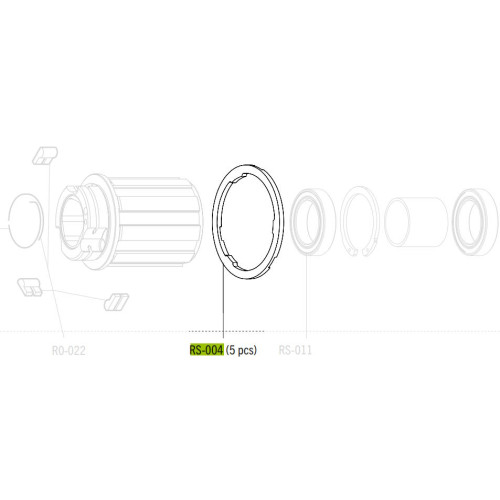 Cassette spacer Fulcrum for Shimano HG11 freewheel body (5 pcs.)