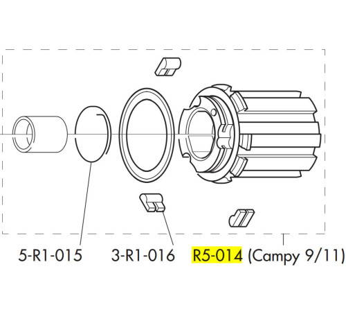 Freewheel body Fulcrum Road for Campagnolo ED 9/10/11-speed cassettes