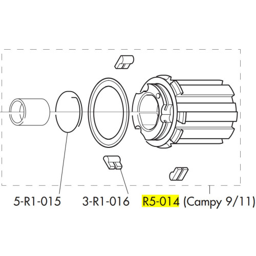 Freewheel body Fulcrum Road for Campagnolo ED 9/10/11-speed cassettes