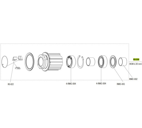 Freewheel body Fulcrum 30mm for Campagnolo N3W 13-speed cassettes