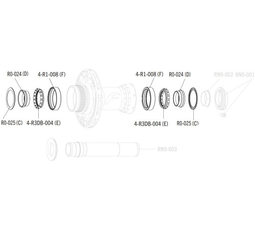 Hub service kit Fulcrum Red Passion front