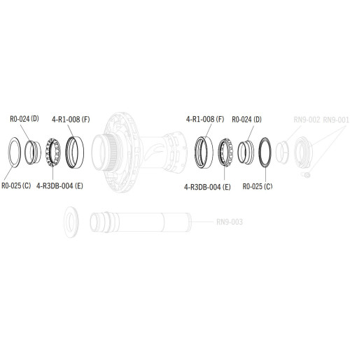 Hub service kit Fulcrum Red Passion front