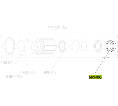 Rear hub part Fulcrum Power/HP Passion spacer for 12mm thru axle