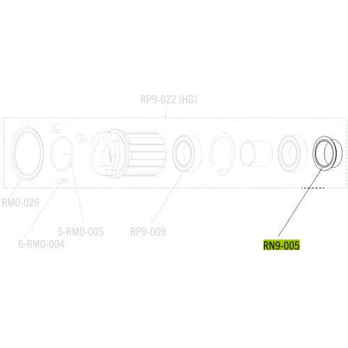 Rear hub part Fulcrum Power/HP Passion spacer for 12mm thru axle