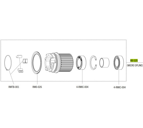 Freewheel body Fulcrum for Shimano Micro Spline 12-speed cassettes