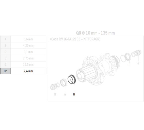 Rear hub part Fulcrum DB spacer