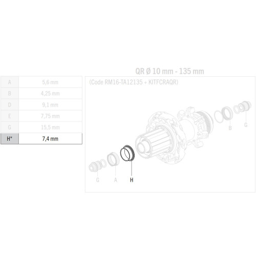 Rear hub part Fulcrum DB spacer