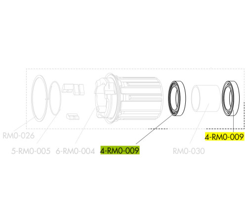 Ball bearing Fulcrum sealed 28x19x5mm (4 pcs.)