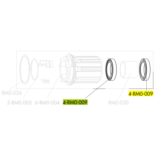 Ball bearing Fulcrum sealed 28x19x5mm (4 pcs.)