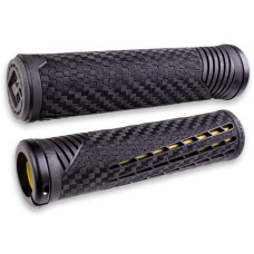 Stūres rokturi ODI CF v2.1 Lock-On 135mm Black/Yellow
