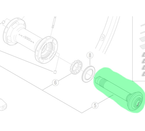 Axle unit for front hub Shimano ULTEGRA WH-6800-F
