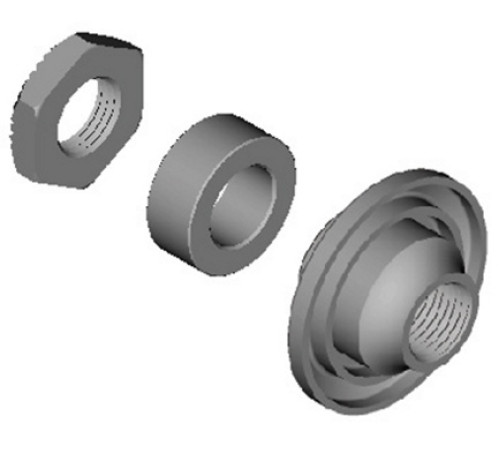 Lock nut unit Shimano WH-R501-R left hand