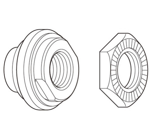 Lock nut unit Shimano WH-T565-A-R right hand