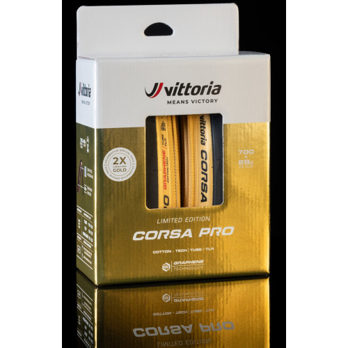 Tires 28" Vittoria Corsa PRO TLR Double Pack 700x28c / 28-622 GOLD Limited edition
