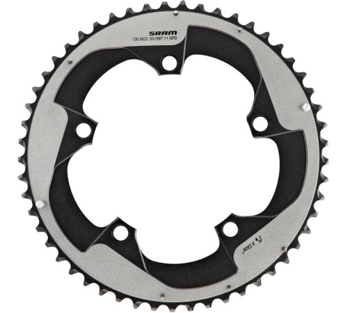 Priekšējā ķēdes riteņa SRAM Road Red 22 X-Glide R 130mm alu 2x11-speed 53T grey