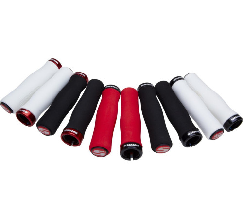 Stūres rokturi SRAM 129mm Contour Foam Lock-on single clamp black-red