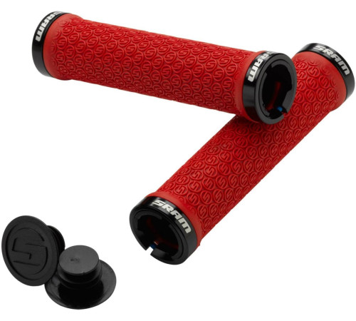 Stūres rokturi SRAM DH Silicone Lock-on double clamp red