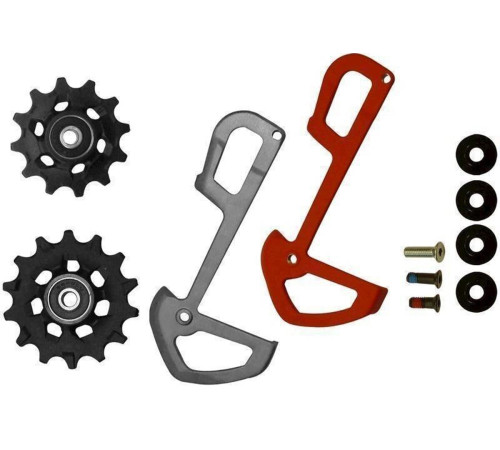 Tension and guide pulley set SRAM X01 Eagle with inner cage 12-speed red