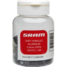Pārslēdzēja troses apvalka vāciņi SRAM 4mm short nose black bottle (100 gab.)