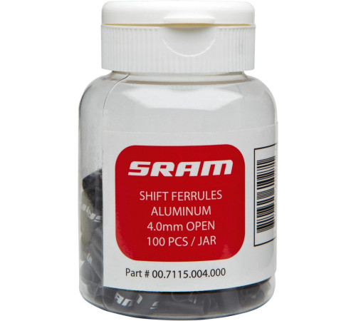 Shift cable housing caps SRAM 4mm short nose black bottle (100 pcs.)