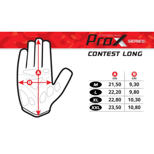 Gloves ProX Contest Long grey-L