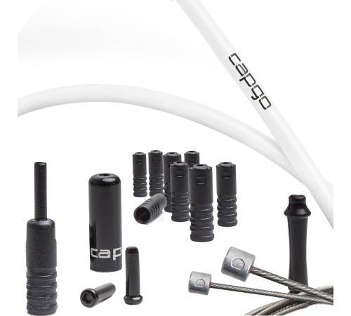 Shift cable set Capgo BL slick PTFE "long" for Shimano/Sram MTB & ATB/Road white