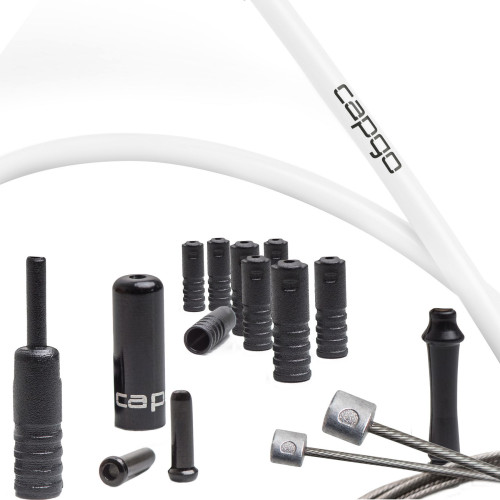 Shift cable set Capgo BL slick PTFE "long" for Shimano/Sram MTB & ATB/Road white