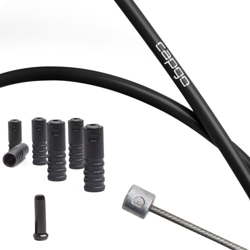 Shift cable set Capgo BL stainless PTFE ECO "1x long" for Shimano/Sram MTB 1x11 & 1x12 or E-Bike black