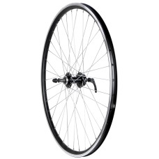 Aizmugurējais ritenis 28/29" Alu disc QR freewheel rumba, machinery bearings DoubleWall black aploce