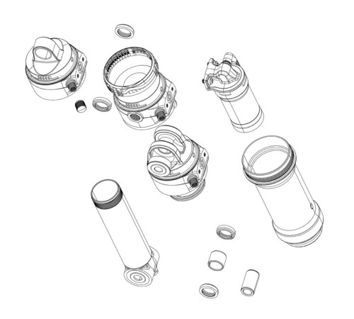 Rear shock service kit Rockshox volume reducing spacers Vivid C1