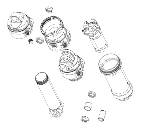 Aizmugurējā amortizatora remonta daļa Rockshox damper shaft assembly Super Deluxe RC/RCT/RTR RC3/R A2 67.575mm A1