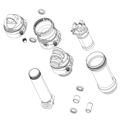 Aizmugurējā amortizatora remonta daļa Rockshox damper shaft assembly Super Deluxe RC/RCT/RTR RC3/R A2 67.575mm A1