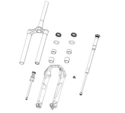 Fork service part Rockshox crown/steerer/upper (CSU) SID DebonAir 29" 51mm offset 80-100mm